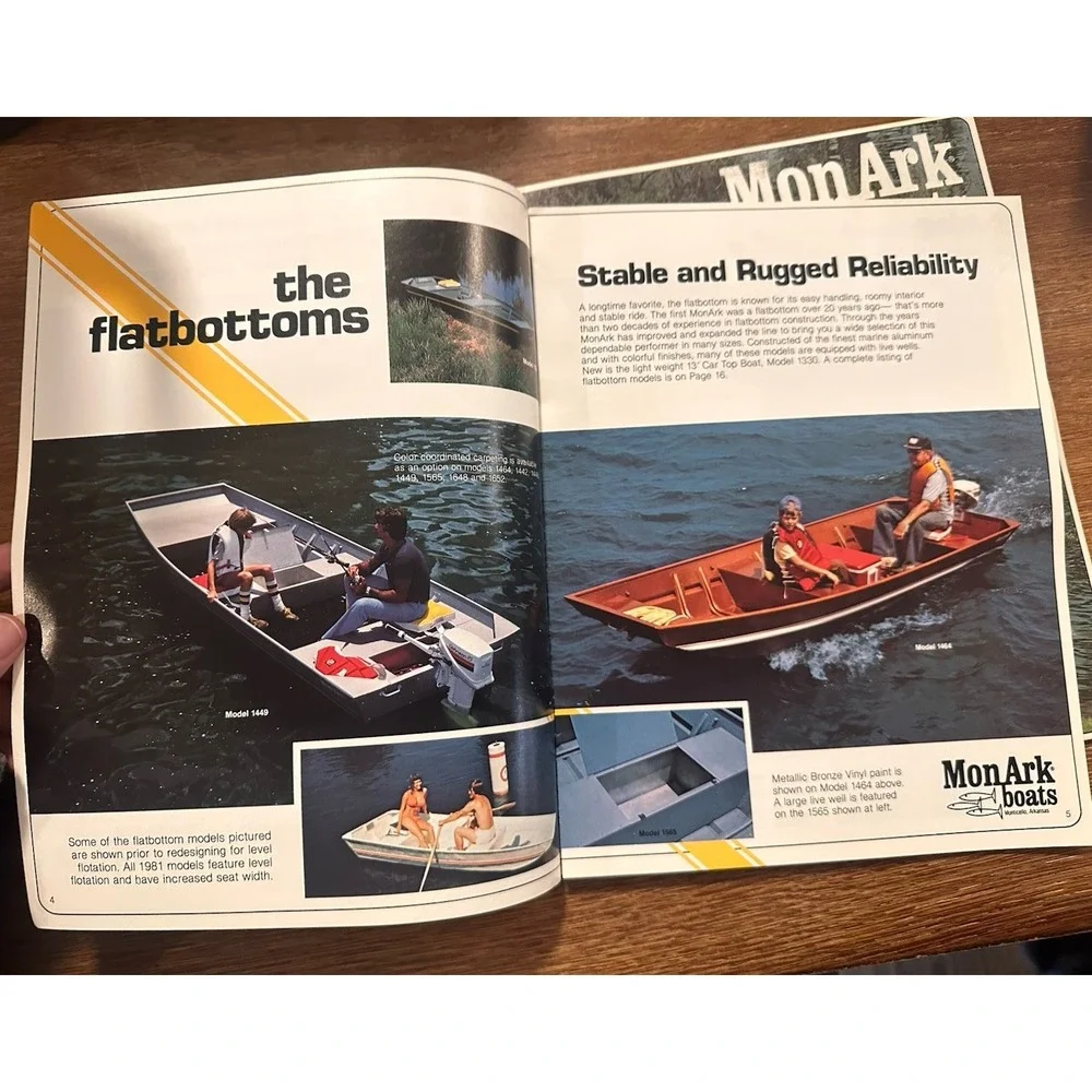 1981 MonArk Advertisement Catalog Fisherman fishing boat Magazine Lot Of 2